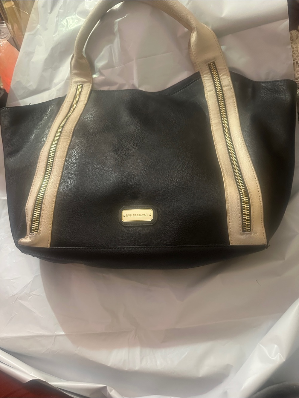 Nine West Black & Gold Tote Bag Like New